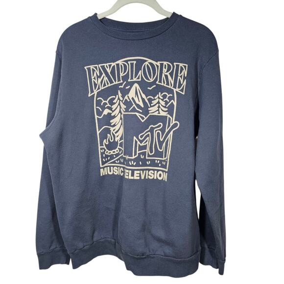 MTV Women's Explore Crewneck Sweatshirt Slate Gray L - Picture 1 of 7